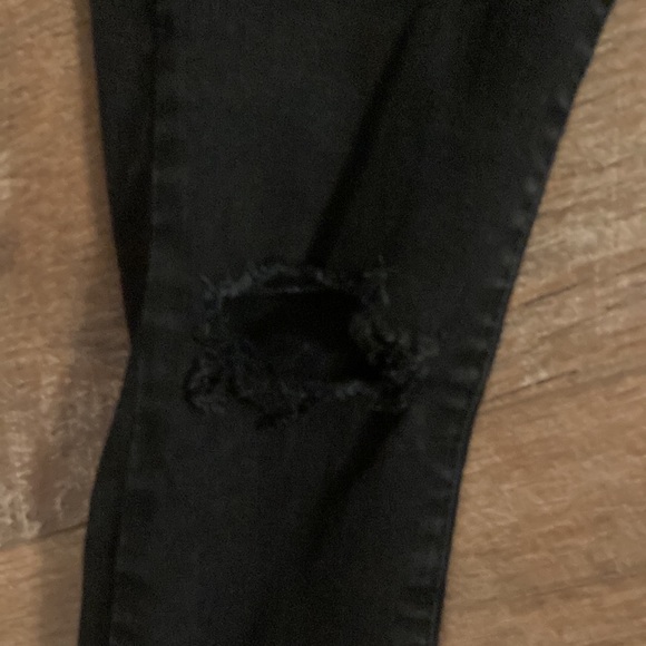 Black Garage Skinny Jeans with Ripped Knees - Picture 2 of 2